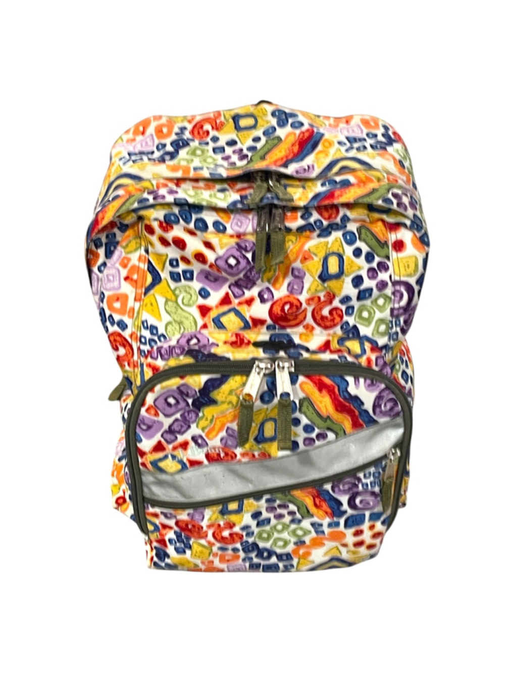 L.L. Bean Deluxe Backpack Colorful Multicolor Abstract Geometric Print
